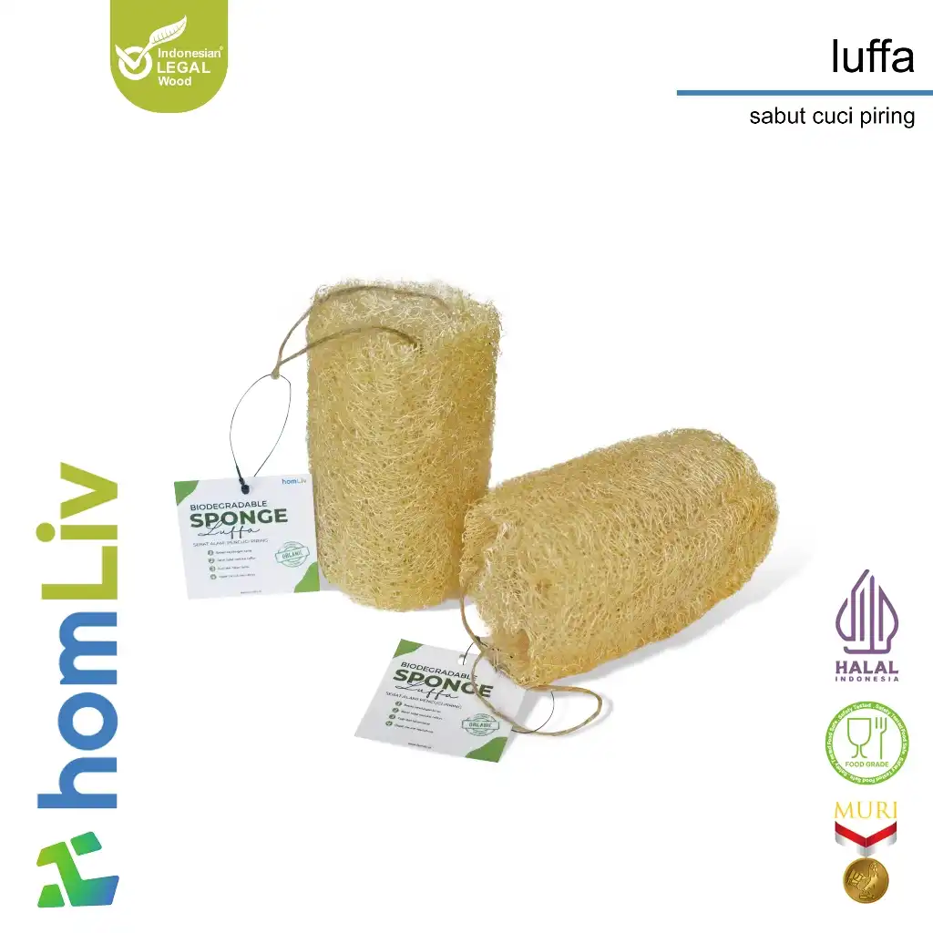 homLiv Spons Cuci Sabut Cuci Piring Luffa Dishwashing Sponge Loofah