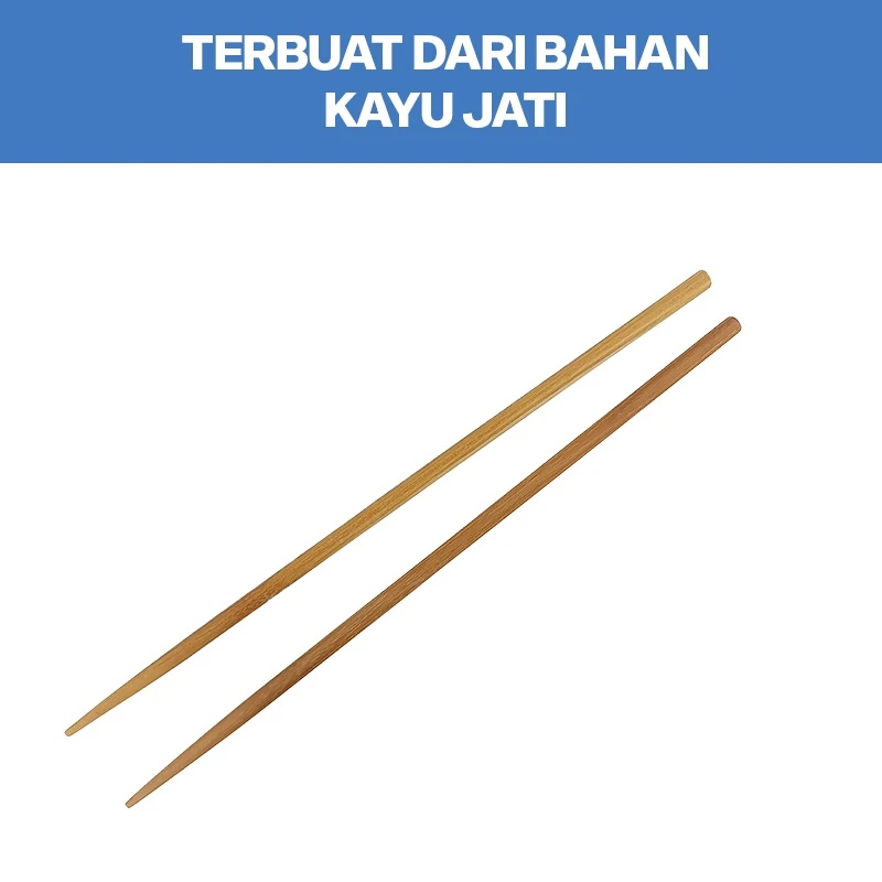 homLiv Sumpit Jumbo Kayu Jati 39 Cm Yosu Wooden Chopsticks Sumpit Makan Foodgrade HK08 3