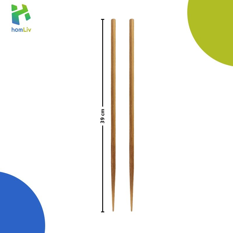 homLiv Sumpit Jumbo Kayu Jati 39 Cm Yosu Wooden Chopsticks Sumpit Makan Foodgrade HK08 4