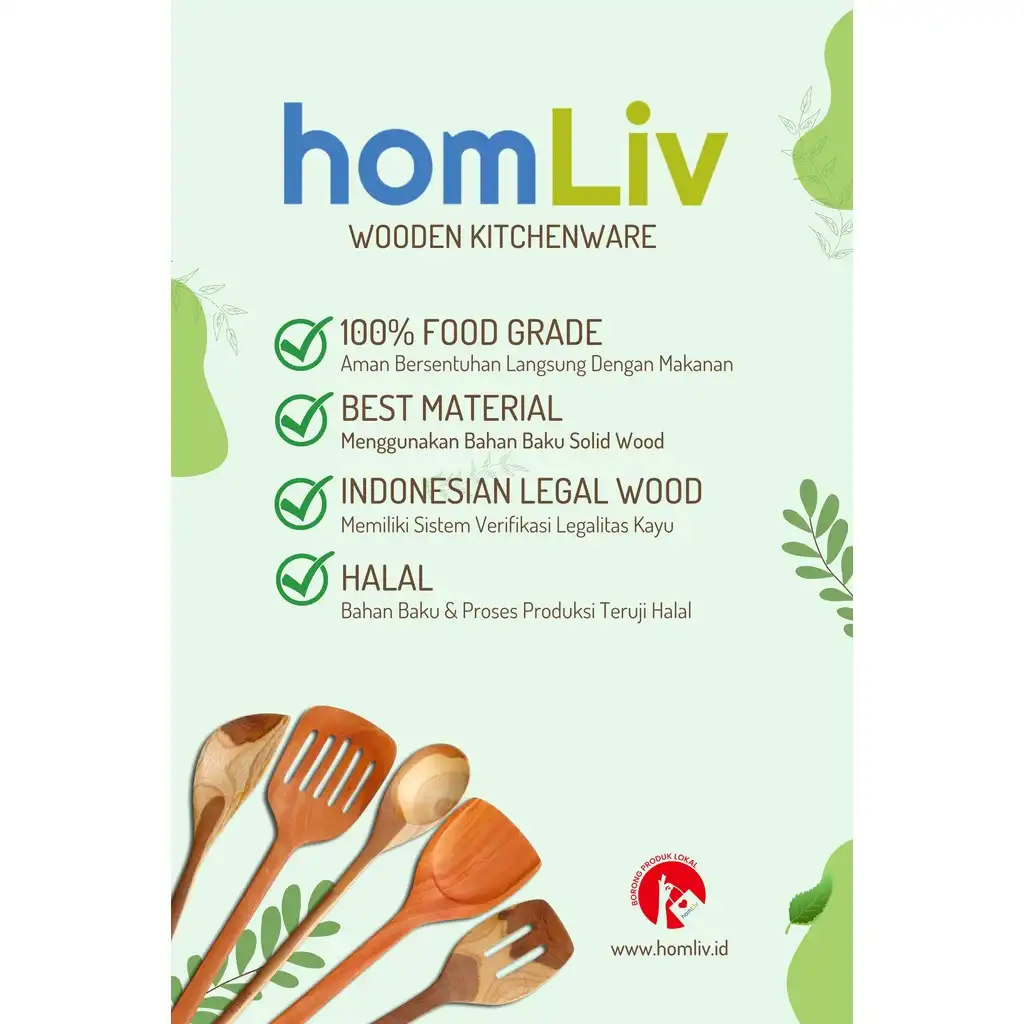 homLiv Sumpit Jumbo Kayu Jati 39 Cm Yosu Wooden Chopsticks Sumpit Makan Foodgrade HK08 6