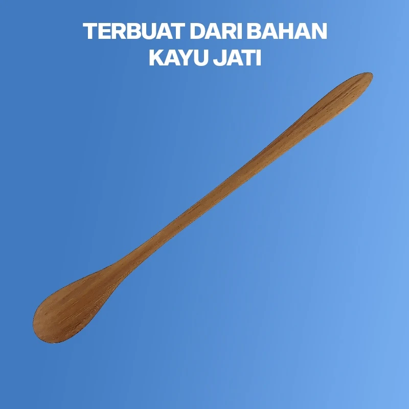 homLiv Sendok Jus Kayu Jati 21 Cm Rosela Wooden Juice Spoon Foodgrade 07257 3