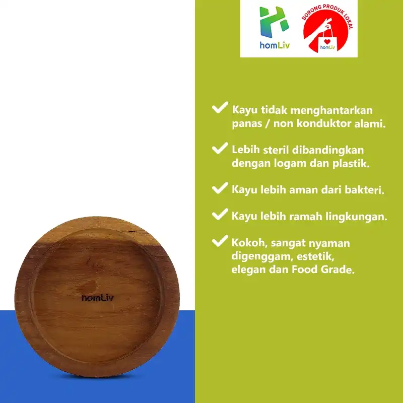 homLiv Tatakan Gelas Kayu Jati dan Mahoni Wooden Coasters Bentuk Aleta Clarita Hexa 5