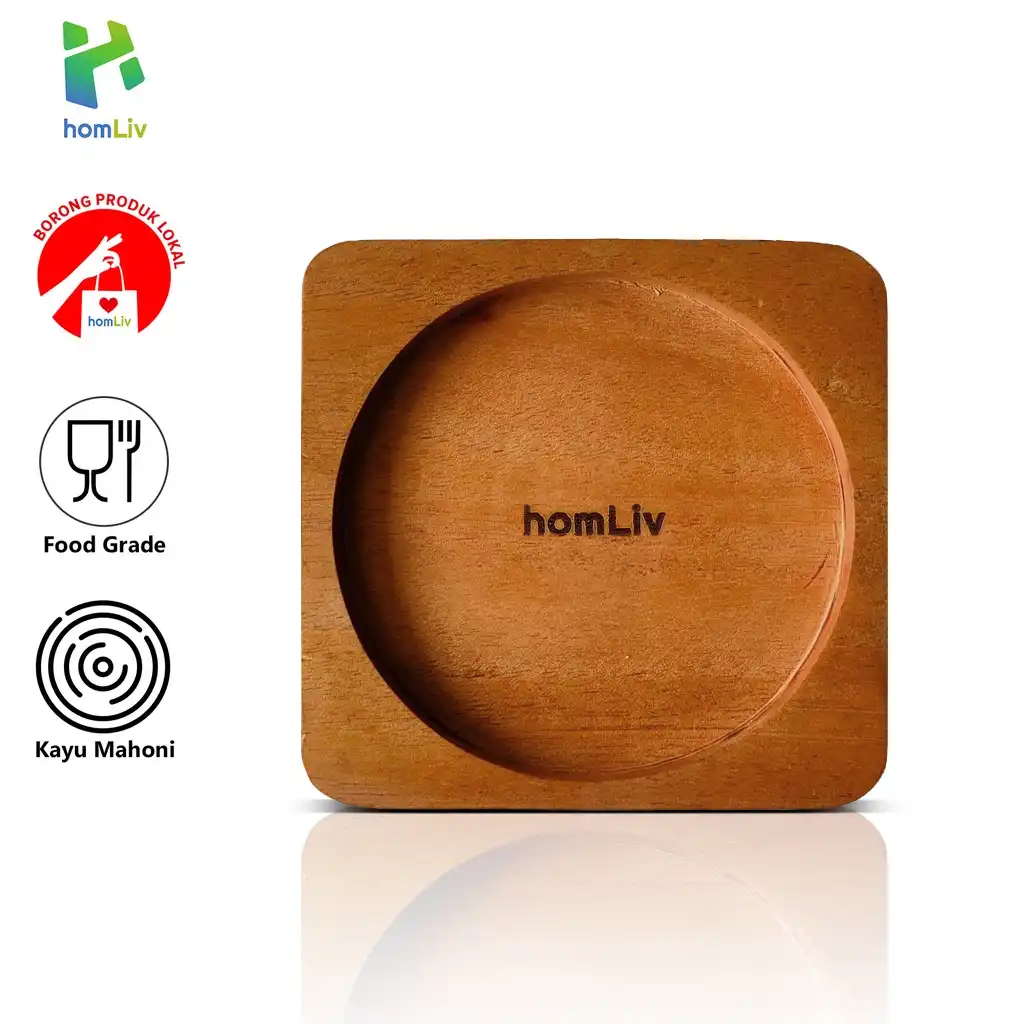 homLiv Tatakan Gelas Kayu Jati dan Mahoni Wooden Coasters Bentuk Aleta Clarita Hexa 9
