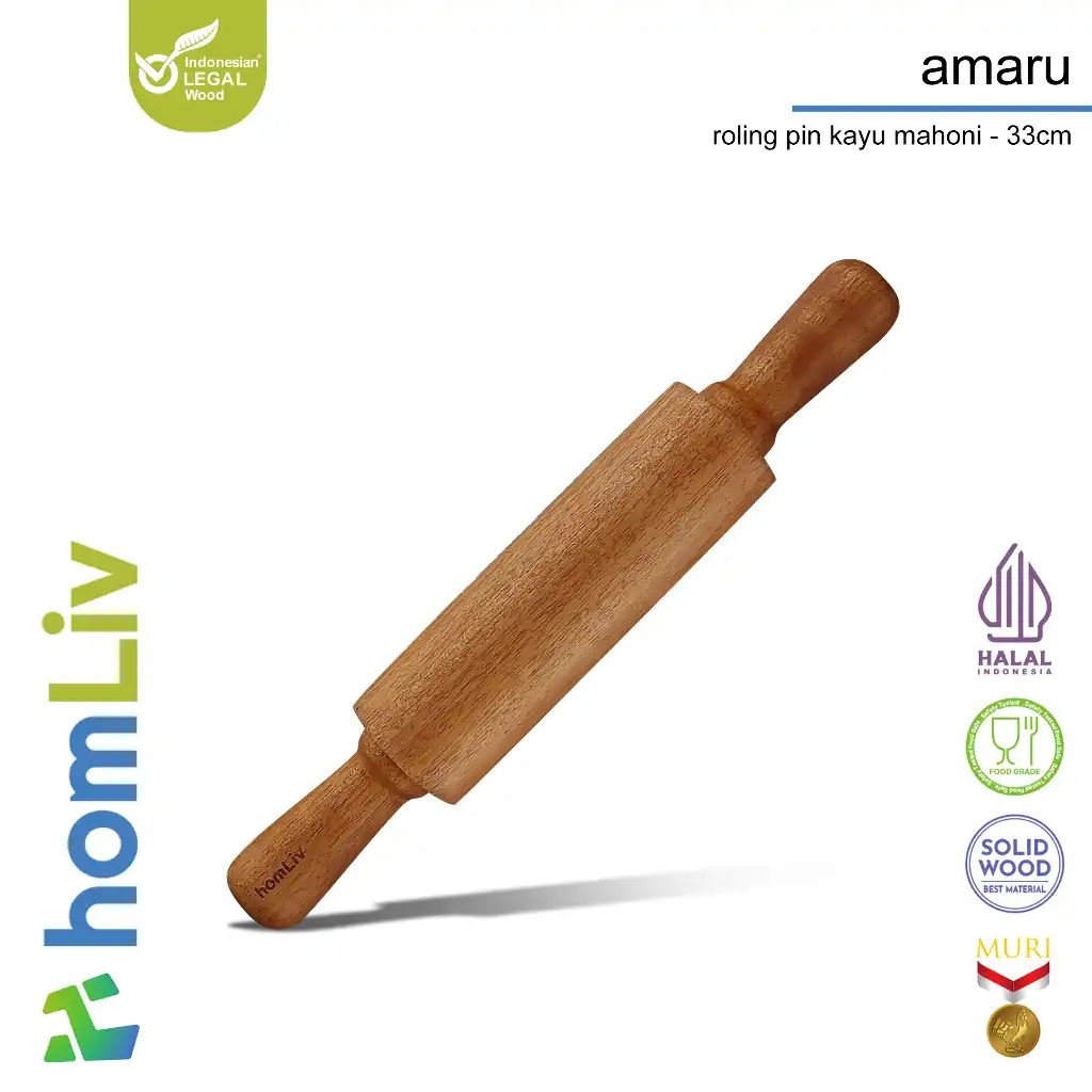 homLiv Pisau Selai Kayu jati 19 Cm Oreno Wooden Butter spoon Foodgrade 07257