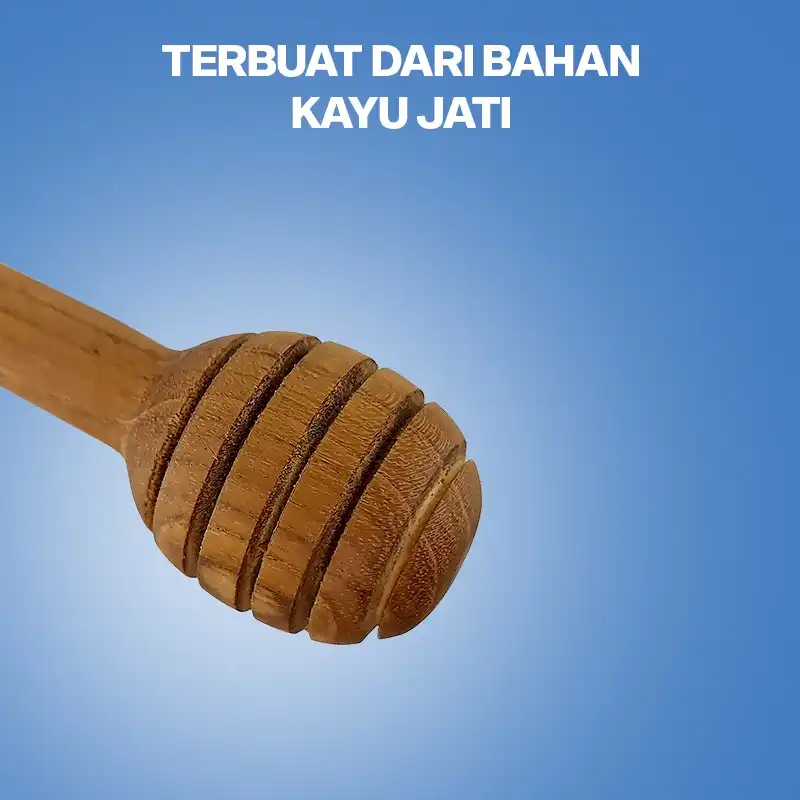 homLiv Sendok Madu Kayu Jati Bulat 15.5 Cm Emory Wooden Honey Dipper Food Grade 2