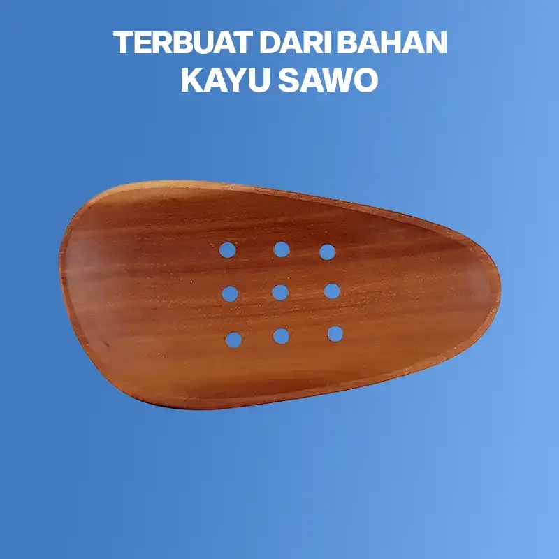homLiv Tempat Sabun Kayu Jati Segi Panjang / Bulat / Oval Moriyo Wooden Soap Holder Foodgrade HD31 3