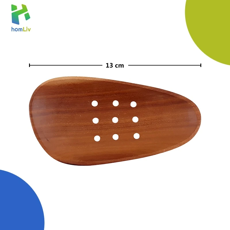 homLiv Tempat Sabun Kayu Jati Segi Panjang / Bulat / Oval Moriyo Wooden Soap Holder Foodgrade HD31 4