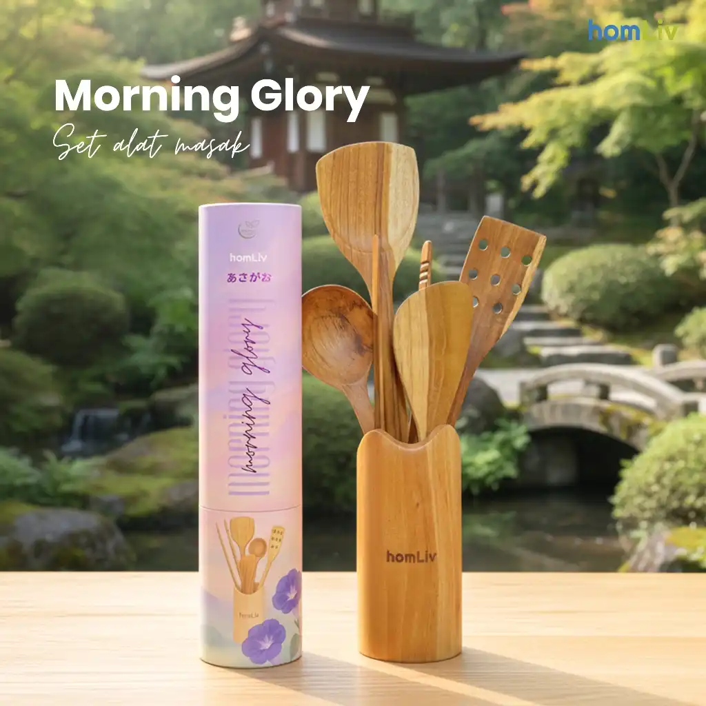 homLiv Set Alat Masak Kayu Morning Glory Cookware Set Food Grade