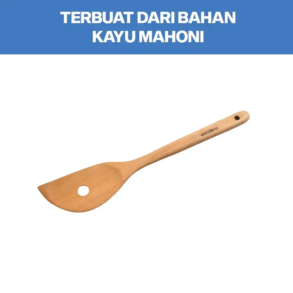 Woodeno by homLiv Sutil Oseng Kayu Mahoni 33.5cm WD04 Spatula Food Grade 2