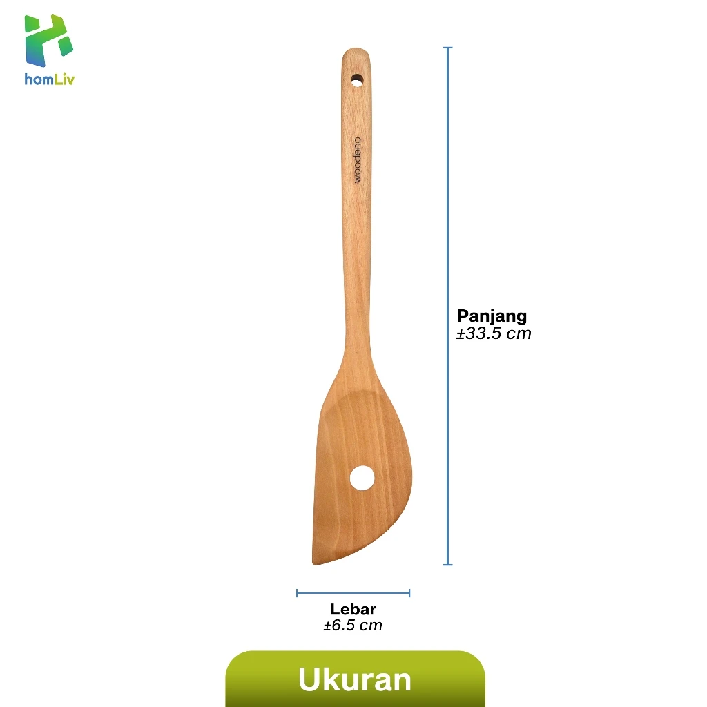 Woodeno by homLiv Sutil Oseng Kayu Mahoni 33.5cm WD04 Spatula Food Grade 4