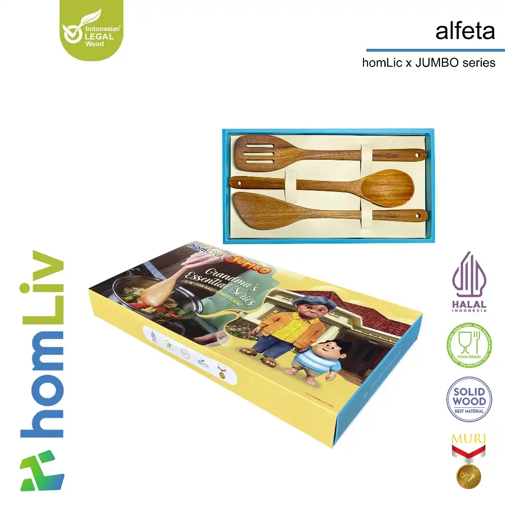 homLiv - Sutil Kayu Jati Alfeta Series 3in1 Jumbo Limited Edition