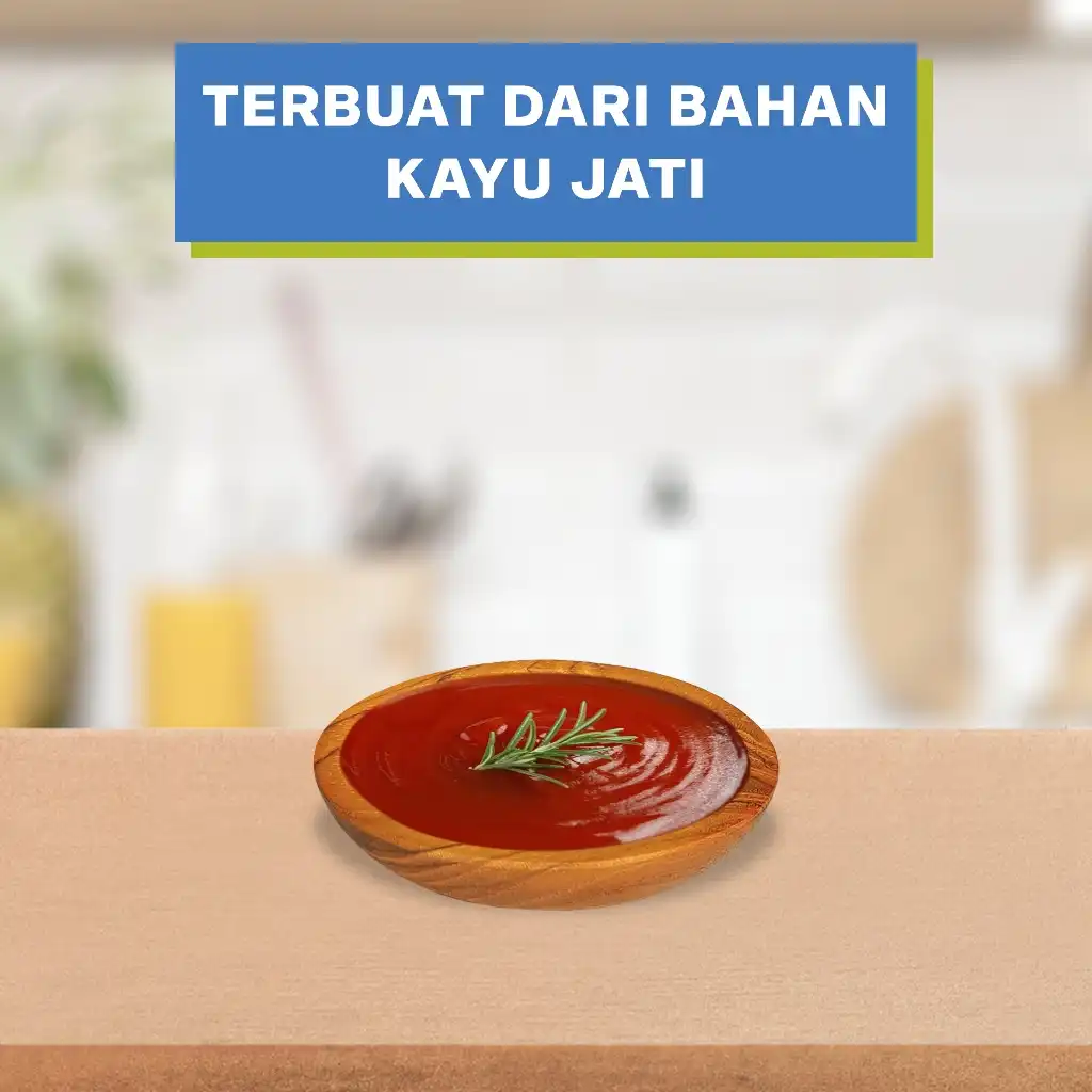 homLiv Piring Sambel Kayu Jati Mini Ataya - Wooden Chili Plate Food Grade 3