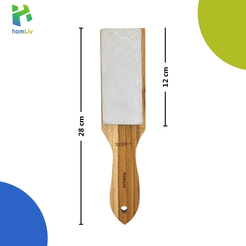 homLiv Batu Asah Kayu jati 28 Cm Pilato Wood whetstone Pengasah Pisau Halus Kasar Foodgrade 07257 2
