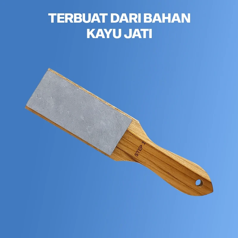 homLiv Batu Asah Kayu jati 28 Cm Pilato Wood whetstone Pengasah Pisau Halus Kasar Foodgrade 07257 4