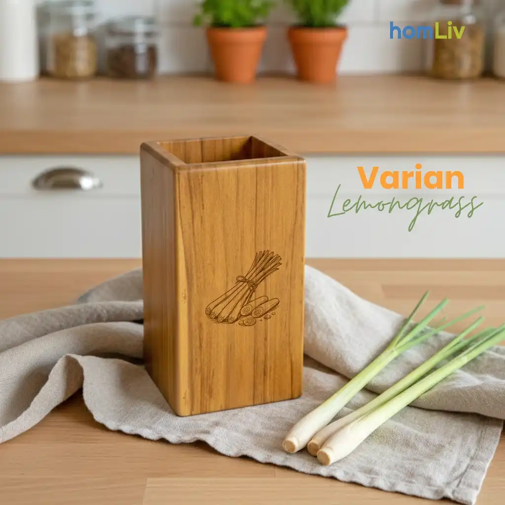 homLiv Wadah Sutil Kayu Jati Tempat Sutil Persegi Panjang Box Wooden Spatula Holder 2