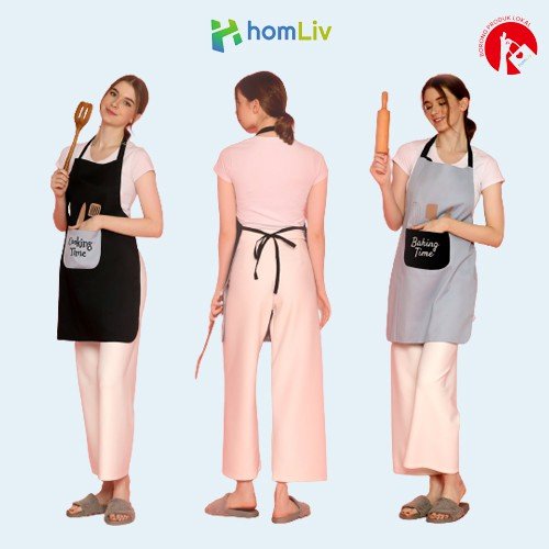 homLiv - Celemek Masak Dua Sisi Bahan Premium - Two Side Cooking Apron
